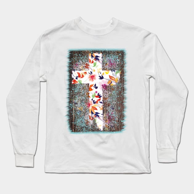 jesus cross Long Sleeve T-Shirt by SagedArtDesign